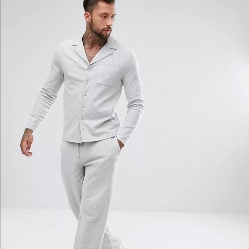Gray ASOS Brushed Cotton Pyjama